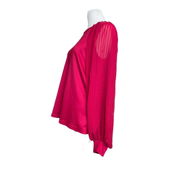 Joseph A Qu'est-ce Que C'est Silk Blouse Women's Size Medium Cranberry Red - Picture 2 of 10
